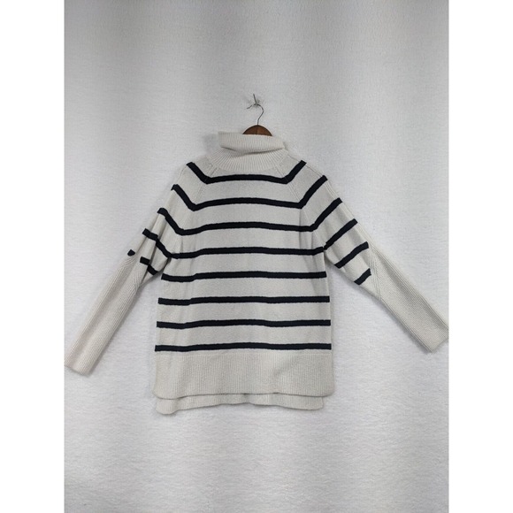 Women's Mock Turtleneck TunicSweater-A New Day‎ White Striped Size L - Picture 1 of 10